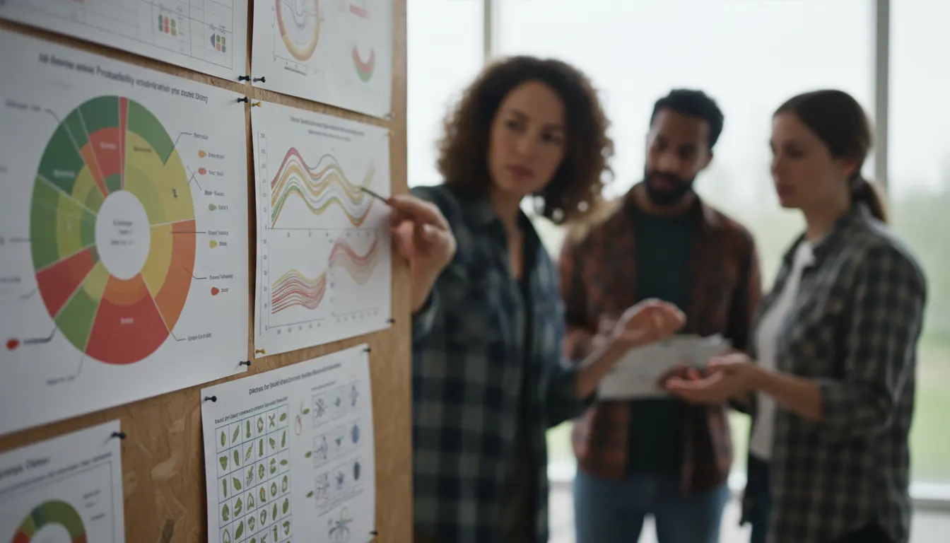 Charts showing genetic probability distributions and trait inheritance patterns in apple crosses